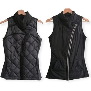 Lululemon Reversible What The Fluff Vest Goose Down Fill Black and Gray Size 6